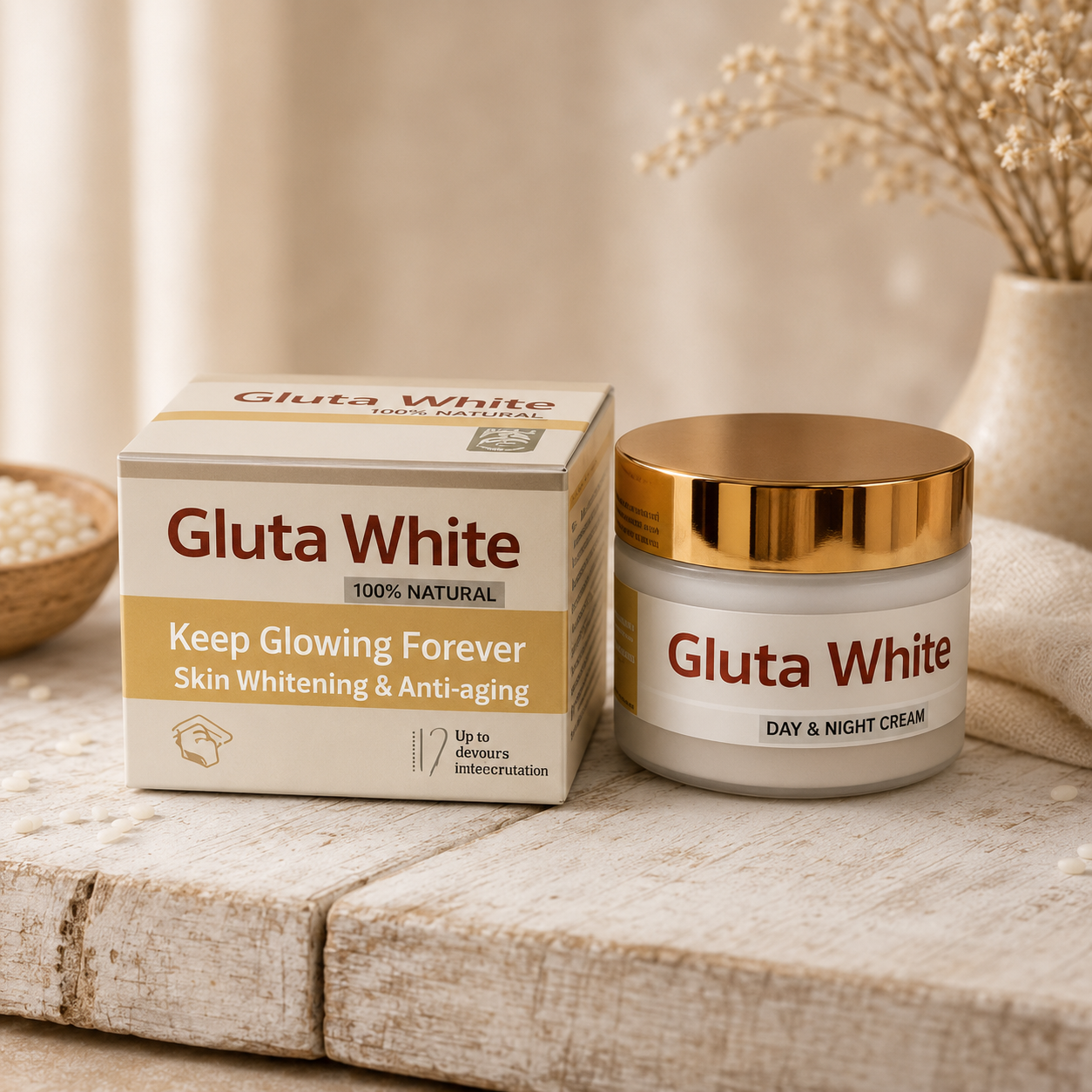 Gluta White Day & Night Crea 100% Natural Whitening
