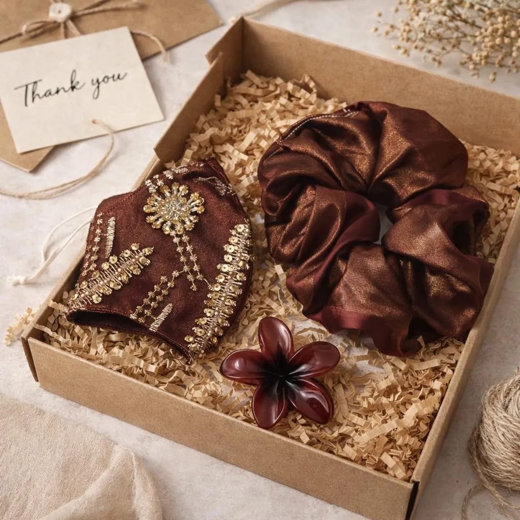 Luxury Silk Hair Set - Scrunchie & Face Mask